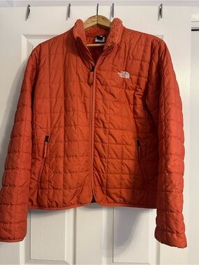The North Face Women's Orange Quilted Puffer Jacket